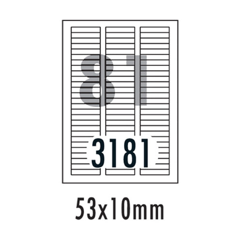 [폼텍] 분류표기용라벨 LS-3181(100매/81칸/53x10mm)