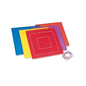 [러닝리소스] EDU 0153 불투명지오보드10개세트 (5×5핀/7인치) Plastic Geoboard Class pack