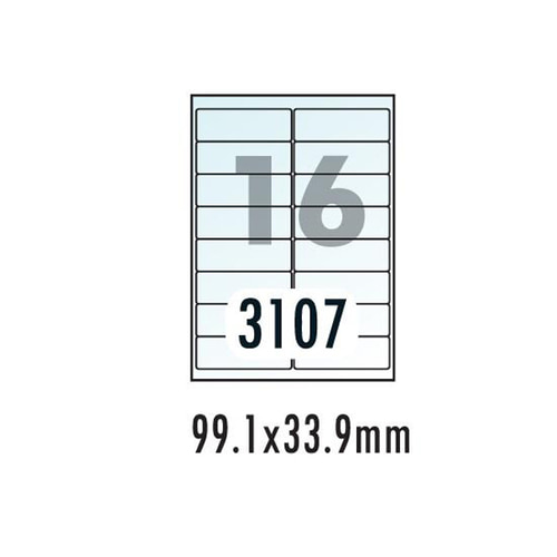 [폼텍]레이저용 방수라벨 PP-3107 10매 16칸