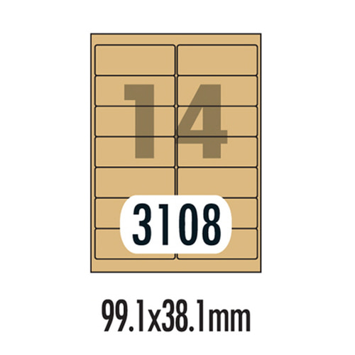 [폼텍] 크라프트라벨 LK-3108(10매/14칸/99.1x38.1mm)