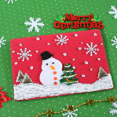 탑키드 화이트크리스마스 눈사람카드(10set)