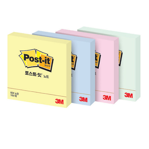 [3M] 포스트잇 654 100매(76*76mm)[2111200]노랑