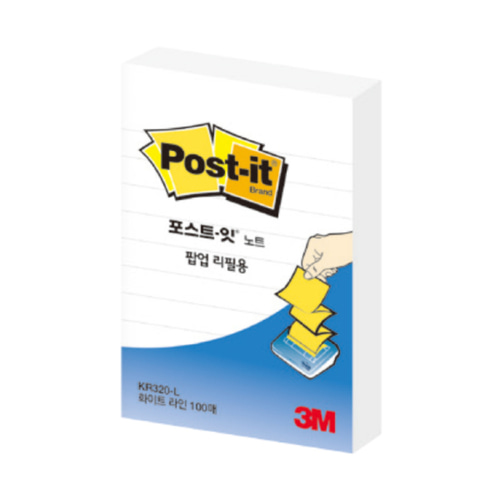 [3M]포스트잇 팝업리필 KR-320(51x76mm/화이트/라인)[2311160]단품