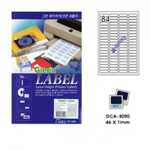 그린전산라벨 GCA-3090 라벨지,라벨,그린라벨지,라벨용지 (1팩/10장, 84칸, 슬라이더)