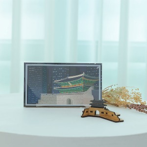 숭례문 한국랜드마크 원목 3D 입체퍼즐 포스트카드 DIY
