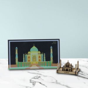 타지마할 랜드마크 원목 3D 입체퍼즐 포스트카드 DIY