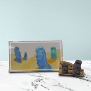 모아이 랜드마크 원목 3D 입체퍼즐 포스트카드 DIY