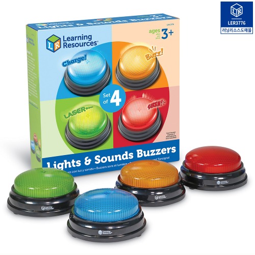 (러닝리소스) 빛과 소리 퀴즈 부져(4세트) Lights &amp; Sounds Buzzers , Set of 4LER3776